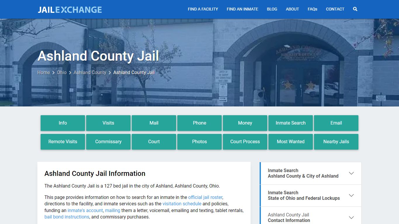 Ashland County Jail, OH Inmate Search, Information